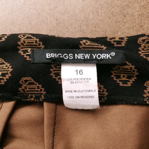 Briggs Aztec Paisley Maxi Skirt Sz 16 Black Brown Zip Slit Back Boho Flowy - Picture 4 of 8